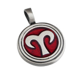 ARIES Mens Color Zodiac Sign Pendant by Bico Australia - Red