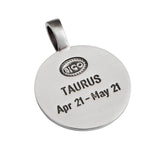 TAURUS Mens Color Zodiac Sign Pendant by Bico Australia - Back Side