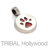 Paw Print Mens Necklace Pendant by Bico Australia Red