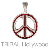 Pax Color Peace Sign Necklace Pendant by Bico Australia Red 2