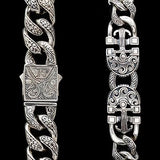 Konstantino Poseidon Anchor Sterling Silver Mens Bracelet Close-up
