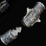 Konstantino Wine Barrel Silver Beads Mens Leather Bracelet Clasp Close-up