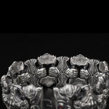 William Henry Engraved Shield Silver Mens Bracelet 8