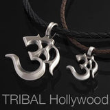 Mens OM Necklace Large Size with Small Om on Leather Necklaces