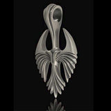 Seraphi Fiery Winged Angel Mens Necklace Pendant by Bico Side View