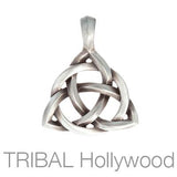 Triquetra Celtic Trinity Knot Mens Necklace Pendant by Bico Front View