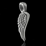 Glide Feathered Bird Wing Mens Necklace Pendant by Bico Side View