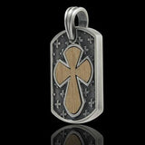 FIDERE Rosewood Cross Dogtag Necklace Pendant by BICO Australia Side View