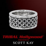 SAPPHIRE RIVETED Sterling Silver Mens Ring by Scott Kay | Tribal Hollywood