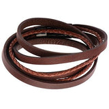 Its A Wrap Textured Cords Multi-Wrap Brown Leather Bracelet