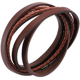 Its A Wrap Textured Cords Multi-Wrap Brown Leather Bracelet Alt View
