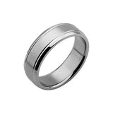 Classic Mens Ring THE OLD-FASHIONED Steel Beveled Edge Band