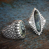 Spotted Turquoise Silver Mens Ring by King Baby Lifestyle 1