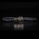 William Henry Mokume Gane Metal Leather Mens Bracelet 5