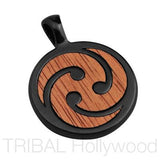 A TRE Pendant in Rosewood and Gunmetal 