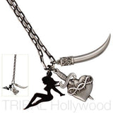 MOJAVE Sword Heart Pin Up Girl Silver Chain Set | Tribal Hollywood