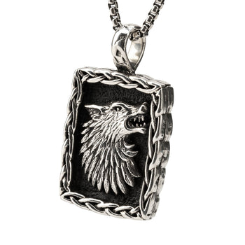 Petrichor HOWLING WOLF AMULET Mens Pendant Necklace by Keith Jack