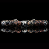 William Henry SEASIDE RED OBSIDIAN Bead Bracelet for Men with Sterling Silver - Front View