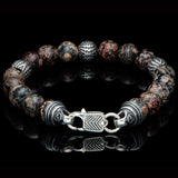 William Henry SEASIDE RED OBSIDIAN Bead Bracelet for Men with Sterling Silver - Back Side