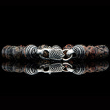 William Henry SEASIDE RED OBSIDIAN Bead Bracelet for Men with Sterling Silver - Clasp View