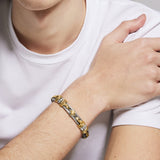 Model Wearing Konstantino BRONZE SERPENT BRACELET for Men in Sterling Silver