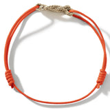 John Hardy Mens 14k Gold Manah Knot Extra Thin Width Orange Cord Bracelet - Top View