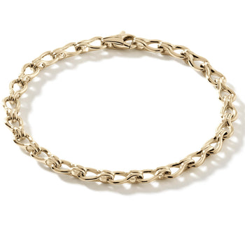 John Hardy Mens Surf Link 14k Gold Medium 10mm Bracelet