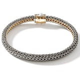 John Hardy Mens Icon Bracelet Woven 18k Gold and Silver Medium Width - Inverted View