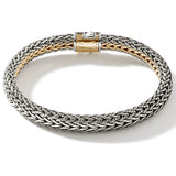 John Hardy Mens Icon Bracelet Woven 18k Gold and Silver Thick Width - Inverted View