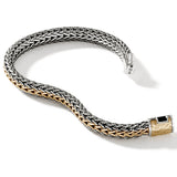 John Hardy Mens Icon Bracelet Woven 18k Gold and Silver Thick Width - Full View