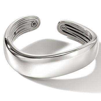 John Hardy Mens Surf Kick Cuff Thick Width Bracelet in Sterling Silver