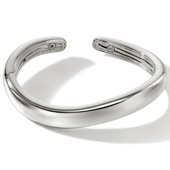 John Hardy Mens Surf Kick Cuff Medium Width Bracelet in Sterling Silver