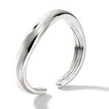 John Hardy Mens Surf Kick Cuff Medium Width Bracelet in Sterling Silver - Side View