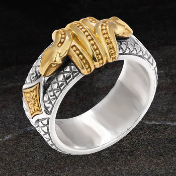 Konstantino BRONZE SERPENT RING for Men in Sterling Silver