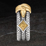 Konstantino BRONZE SERPENT RING for Men in Sterling Silver - Side View