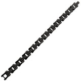BLACK PYRAMID Link Bracelet for Men in Black Steel - Full View