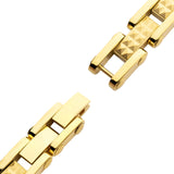 GOLD PYRAMID Link Bracelet for Men in Gold Steel - Clasp View