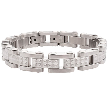 STEEL PYRAMID Link Bracelet for Men in Stainless Steel