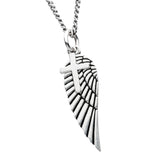 ANGEL WING CROSS Stainless Steel Dual Pendant Necklace for Men - Front View