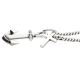 ANCHORED CROSS Stainless Steel Dual Pendant Necklace for Men - Side View