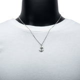 ANCHORED CROSS Stainless Steel Dual Pendant Necklace for Men - Full View