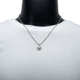 COMPASS STAR Pendant Necklace for Men in Stainless Steel - Full View