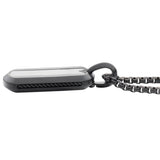 METEOR DOG TAG Mens Necklace in Black Stainless Steel - Side View