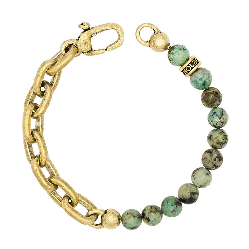 John Varvatos BINARY BRACELET for Men in Turquoise and Brass