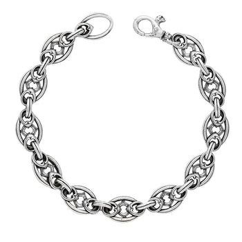 John Varvatos GOTHIC OVAL LINK Bracelet for Men in Sterling Silver