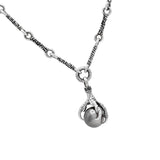 John Varvatos EAGLE CLAW TALISMAN Mens Pendant Necklace in Silver and Pearl