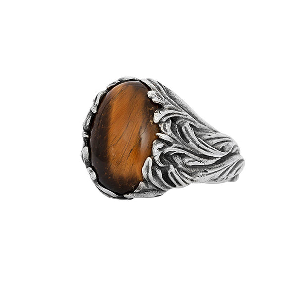 Marquise Shape Tiger Eye Gemstone Ring - Shraddha Shree Gems