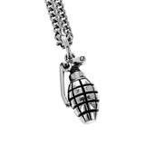HAND GRENADE Sterling Silver Pendant Necklace for Men by King Baby