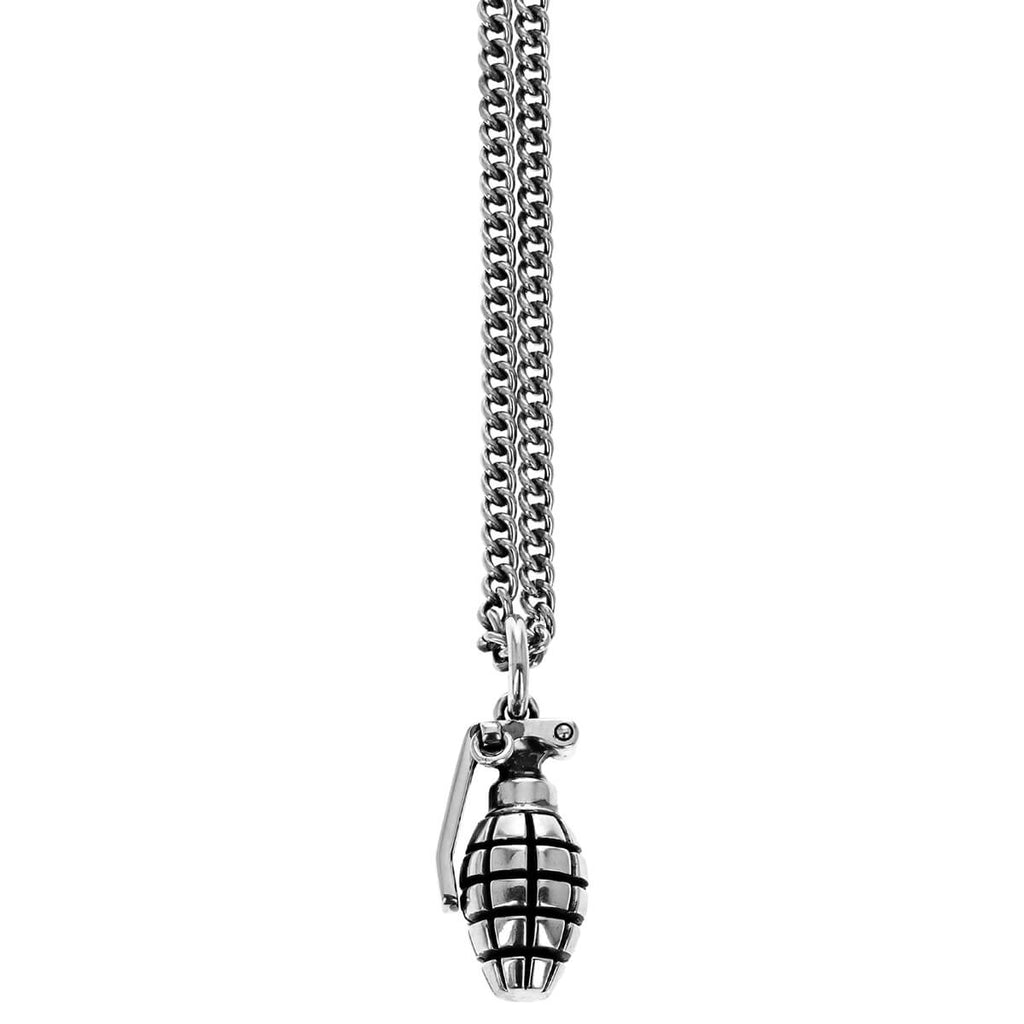 Silver grenade pendant Clearance