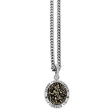 SAINT CHRISTOPHER MEDALLION Silver and Gold Alloy Necklace for Men by King Baby - Full View